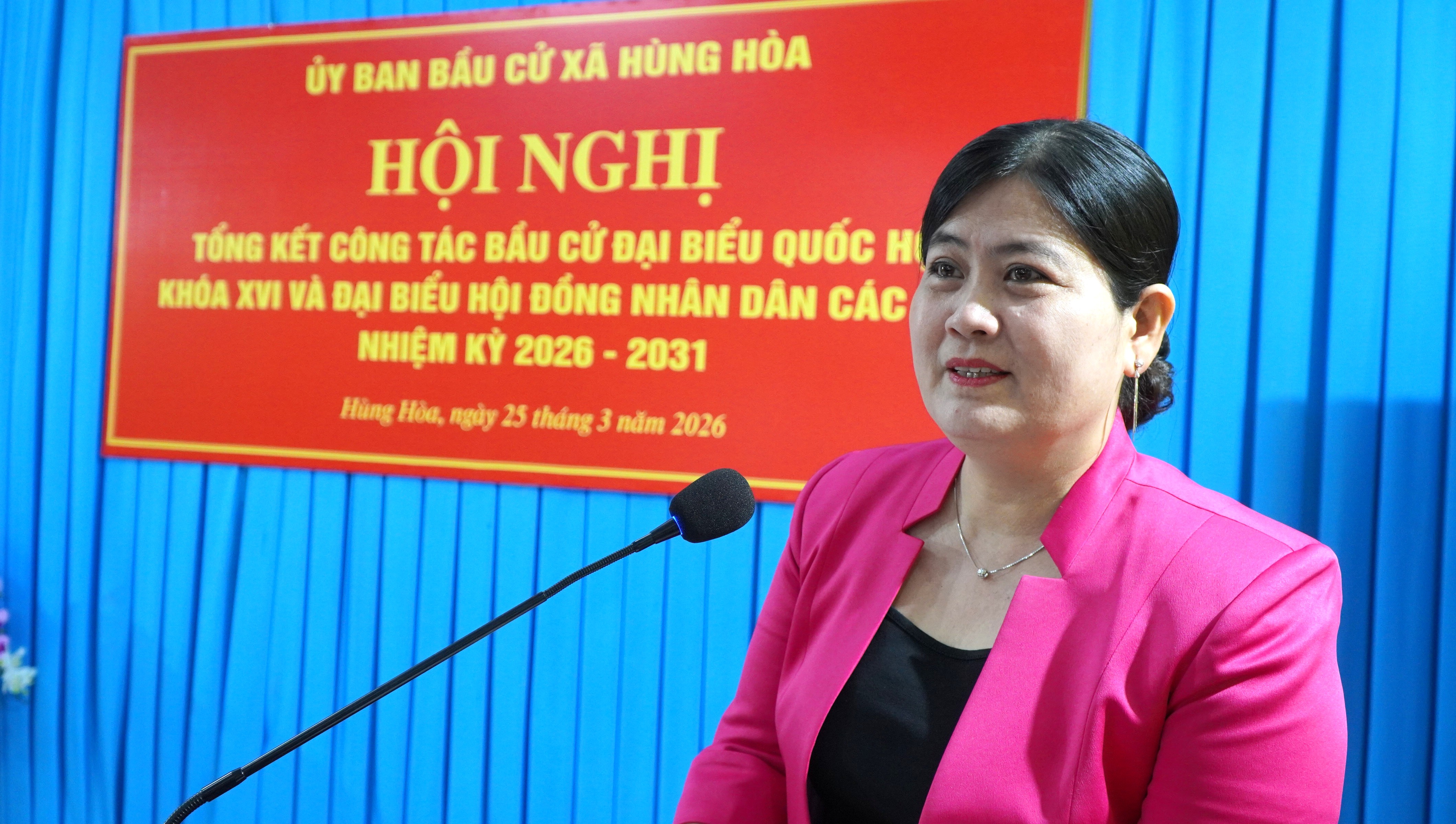 Hùng Hòa: Tổ chức Hội nghị tổng kết công tác bầu cử đại biểu Quốc hội khóa XVI và đại biểu HĐND các cấp nhiệm kỳ 2026 - 2031