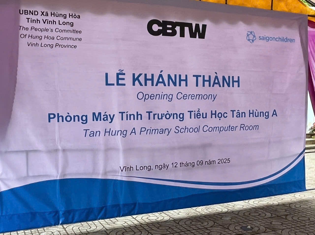 Hùng Hòa: Tổ chức Lễ Khánh thành Phòng máy vi tính Trường Tiểu học Tân Hùng A 